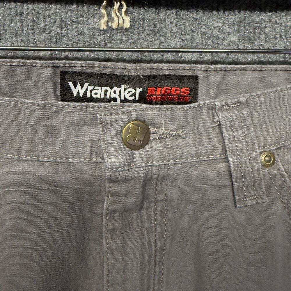 Wrangler Riggs Workwear Cargo Pants Mens 36x34 Gray Utility Workwear Ripstop - Picture 7 of 15